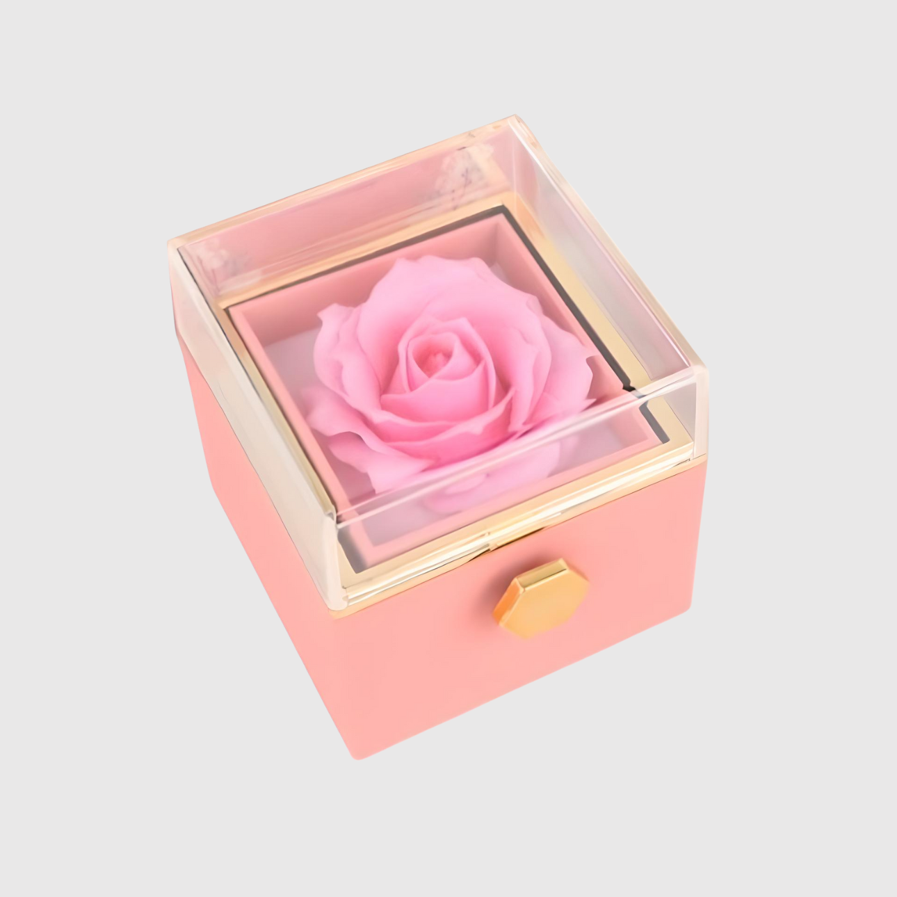 "Surprise" Rotating Forever Rose Box & Engraved Necklace