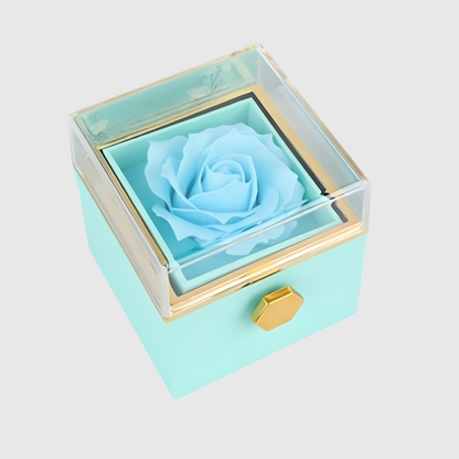 "Surprise" Rotating Forever Rose Box & Engraved Necklace