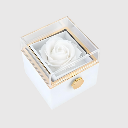"Surprise" Rotating Forever Rose Box & Engraved Necklace