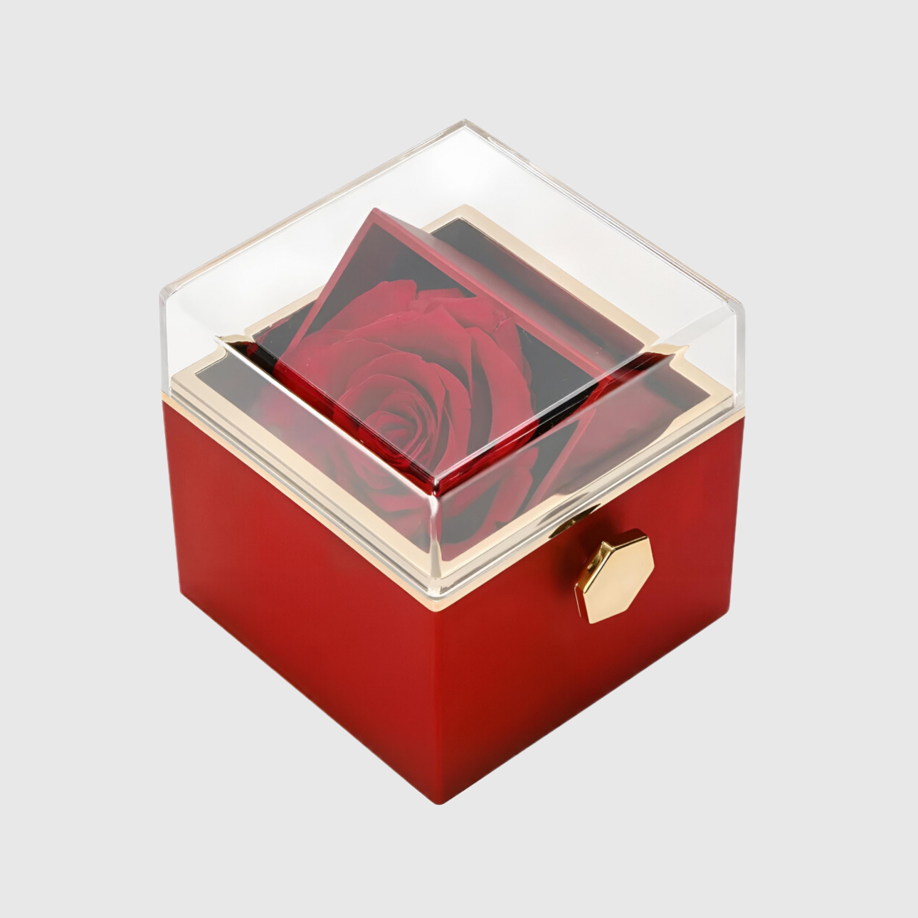 "Surprise" Rotating Forever Rose Box & Engraved Necklace